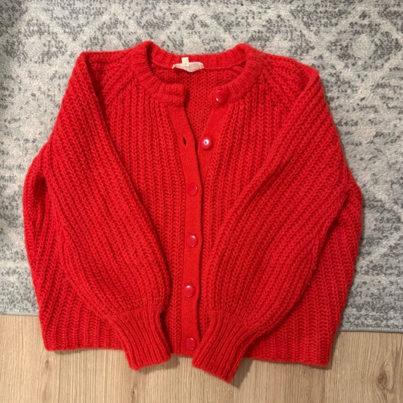 Sezane Red Women's Cardigan Sweater - Picture 2 of 7